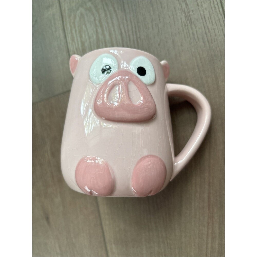 Pink Pig Shaped Mug. Collectible! TAG Retro Cottage Y2K 80s 90s